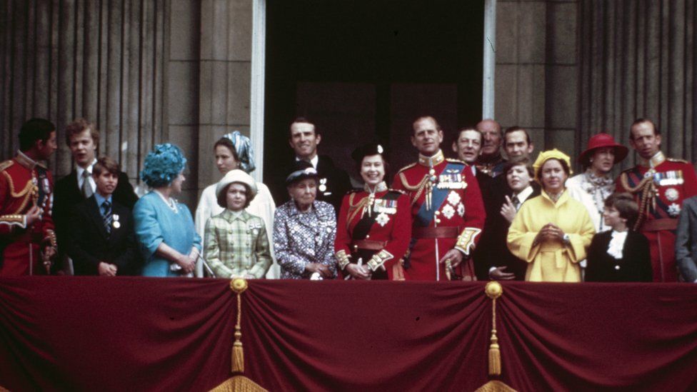 The Royal Family on the balcony for Trooping the Queen's Silver Jubilee in 1977