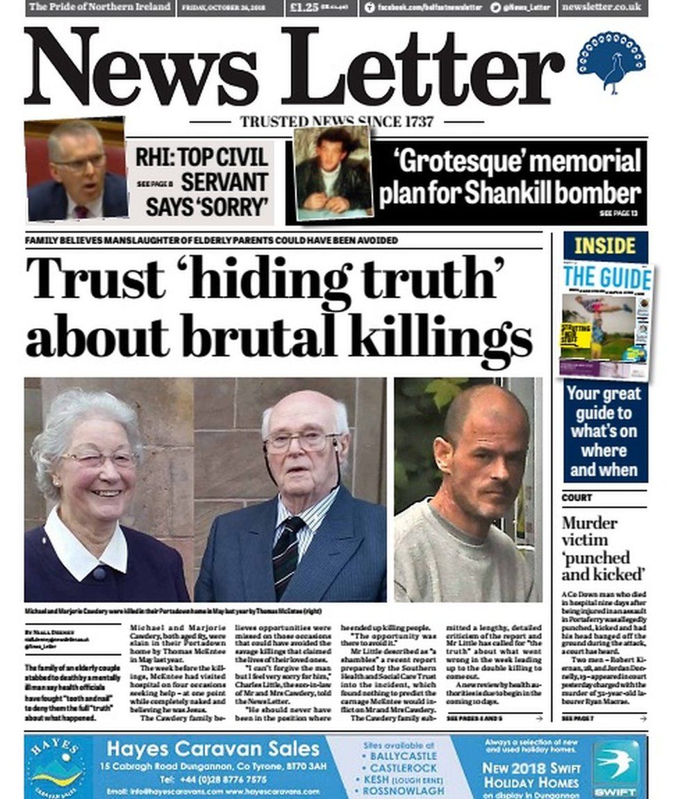 NI Paper Review: Cawdrey family seek 'truth' - BBC News