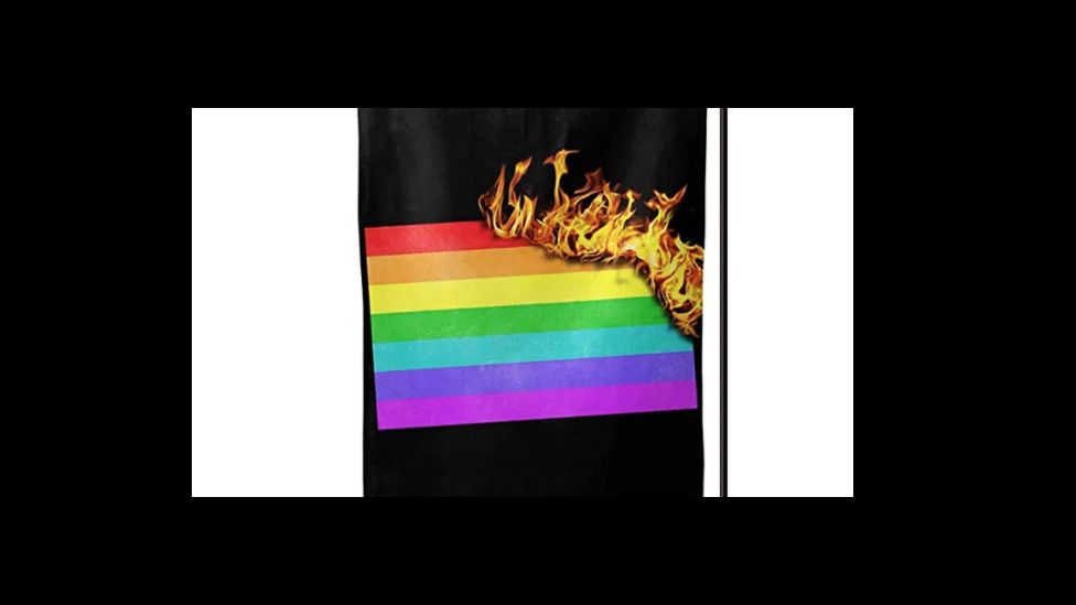 Image of LGBT flag burning