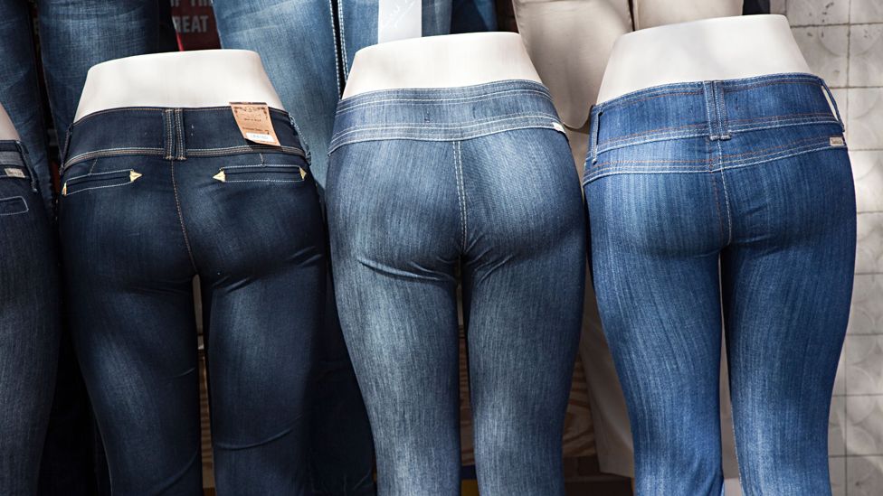 Mannequins in tight jeans