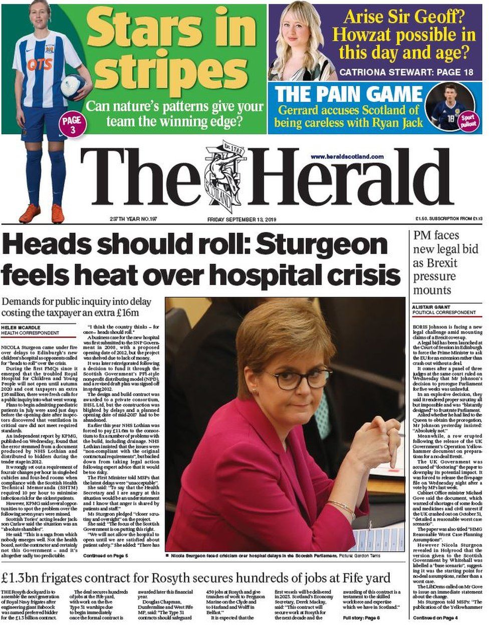 Scotland's papers: Hospital delay scandal and PM bid to 'stop scrutiny ...