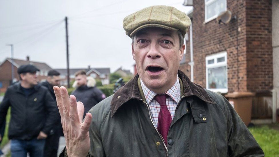 Nigel Farage on the campaign trail in Hartlepool, County Durham