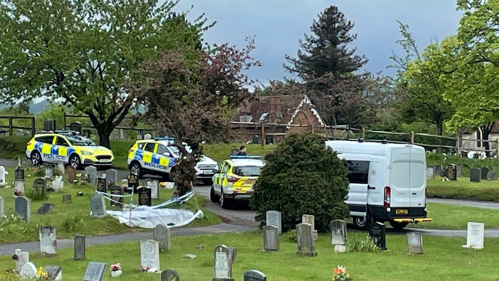 Police at Petersfield Cemetery