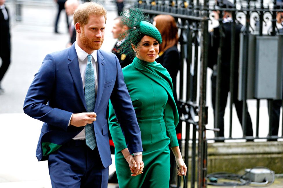 The Duke and Duchess of Sussex arrive for the annual Commonwealth Service at Westminster Abbey