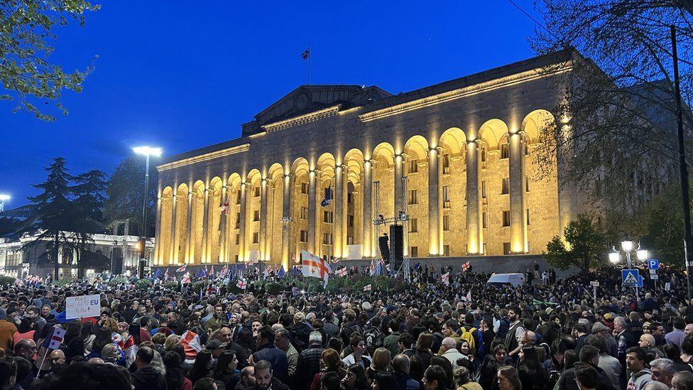 Protestors in Tbilisi