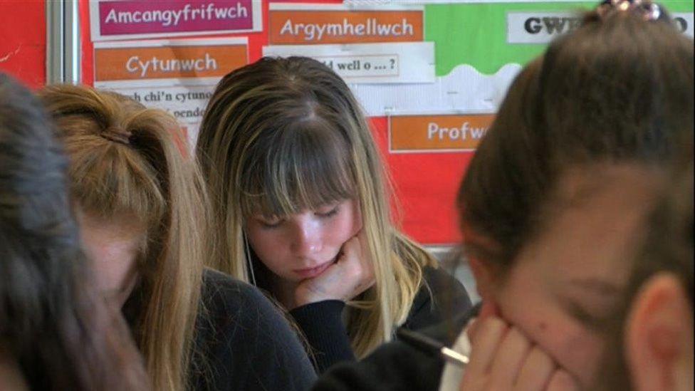 Pupils at Welsh medium school