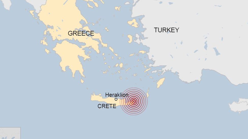 Map showing Crete