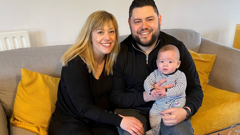 Steph and Steve White with baby William back home