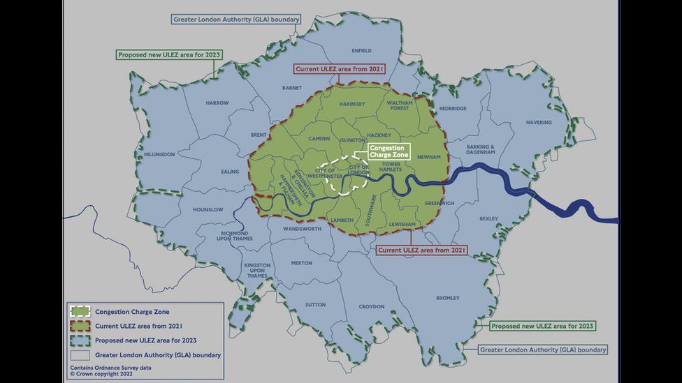 Map of ULEZ expansion
