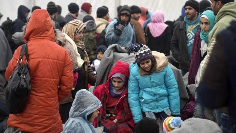 Migrants passing through Macedonia on the way to the EU