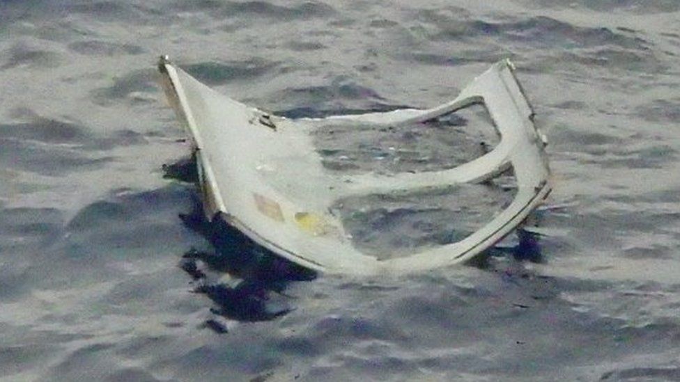 A floating object spotted in the sea in Okinawa prefecture, Japan. Photo: 6 April 2023