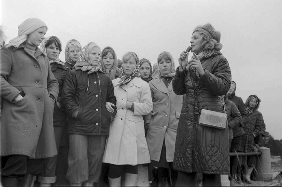 Russian teenagers on a visit to Mudyug island during the Soviet era