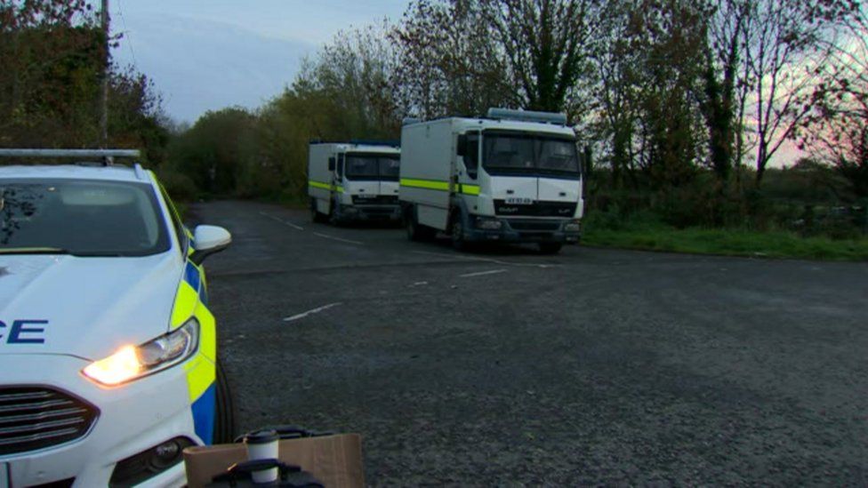 Police and Army at the scene of the alert