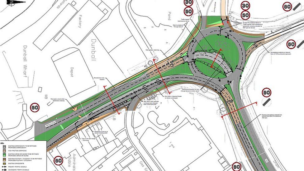 Map layout of the new Dunball roundabout scheme