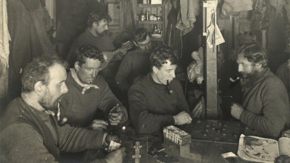 Crew on the Endurance during the Imperial Trans-Antarctic Expedition, 1914-17, led by Ernest Shackleton