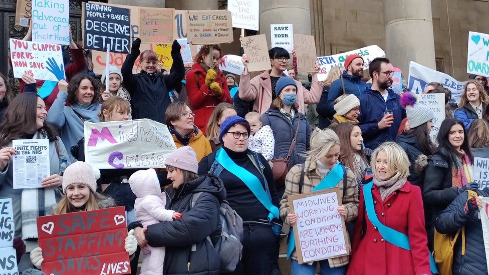 Midwife march in Leeds
