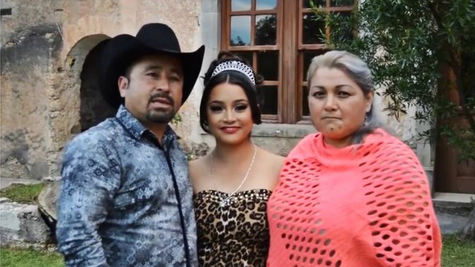 Still taken from a video showing the Ibarra family inviting people to Rubi's birthday party