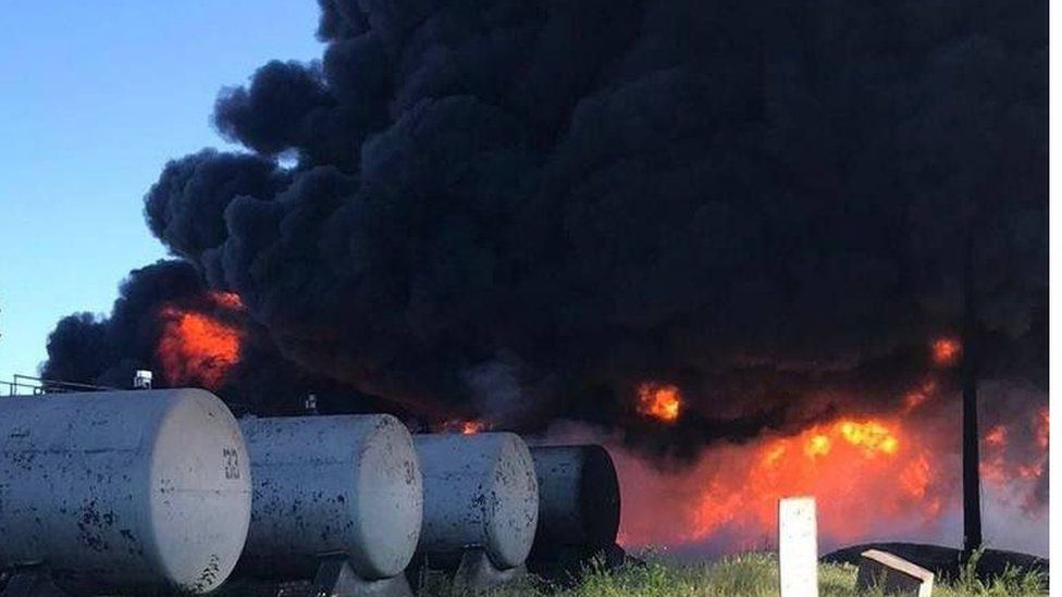 Oil deport fire in Kryvyi Rih, 6 September