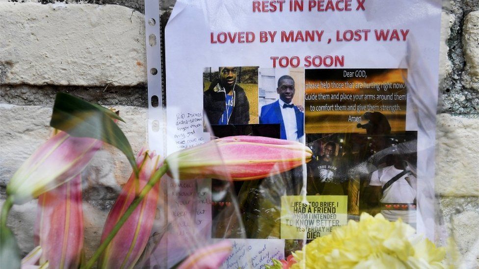 Tributes to Israel Ogunsola, who was killed in Hackney last week
