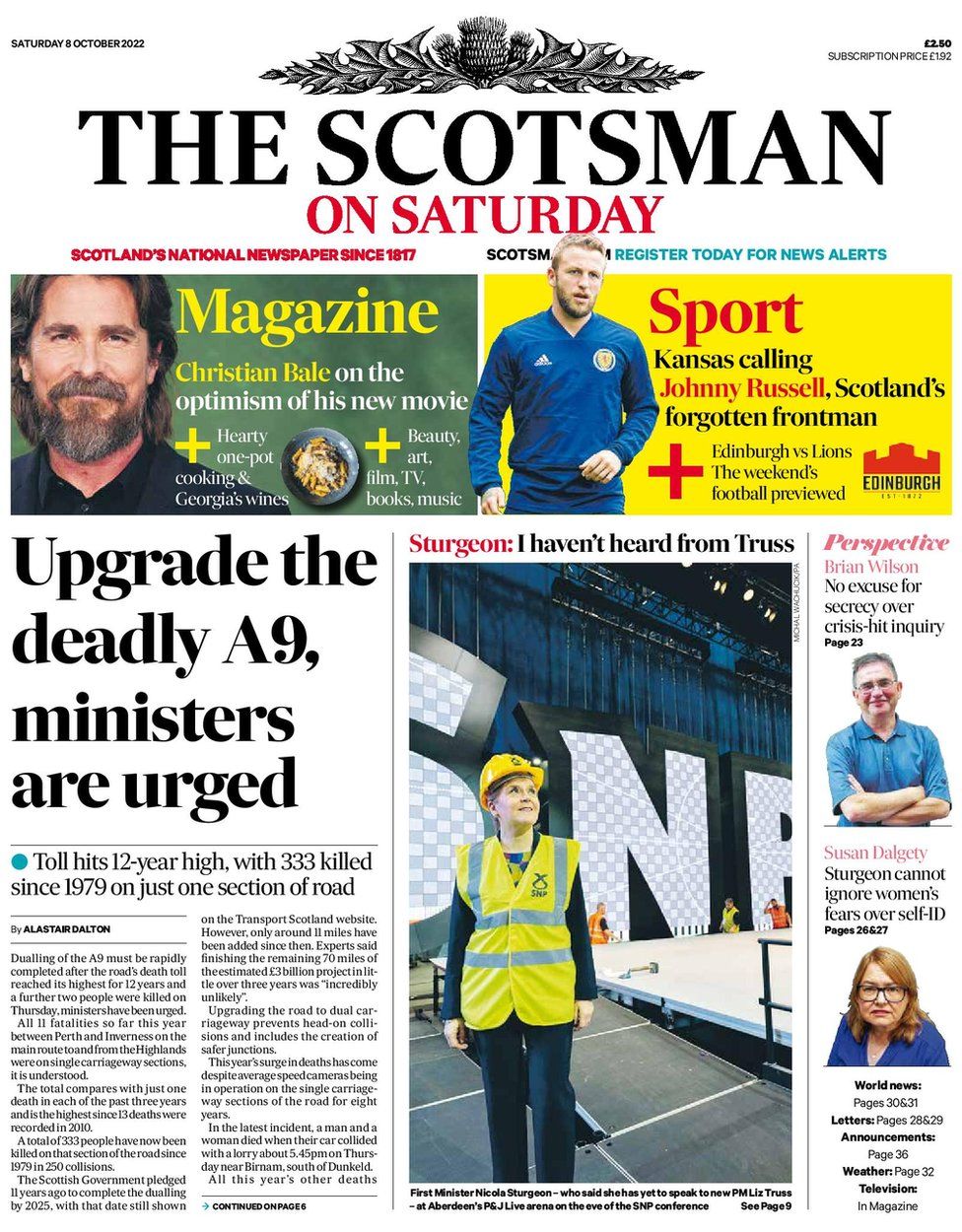 Scotland's papers New Tory sleaze row and record A9 death toll BBC News