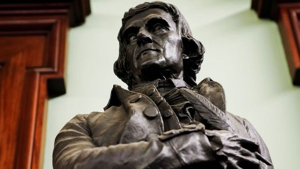 The statue of Thomas Jefferson