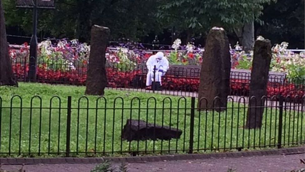 Police at Gorsedd Gardens in Cardiff