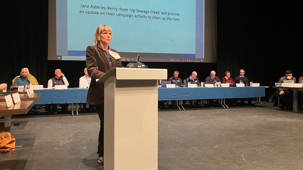 Claire Kirby speaking at meeting