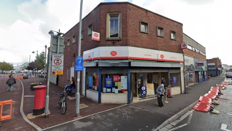 A street view photograph of a Post Office branch in Bridgwater