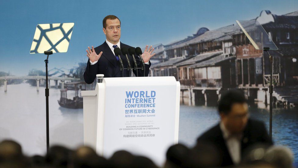 Russian Prime Minister Dmitry Medvedev, speaking at the conference