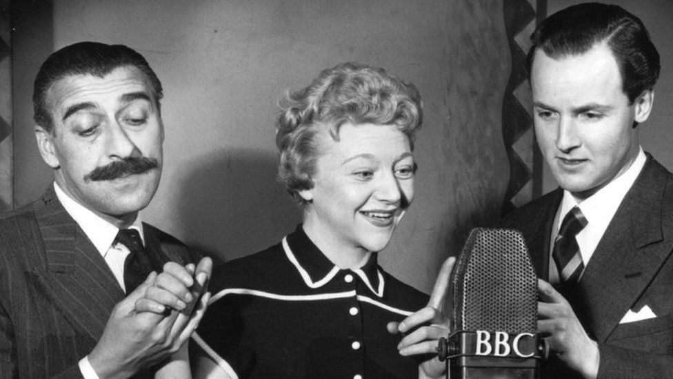 Parsons (r) in Much-Binding-in-the-Marsh with Sam Costa and Dora Bryan