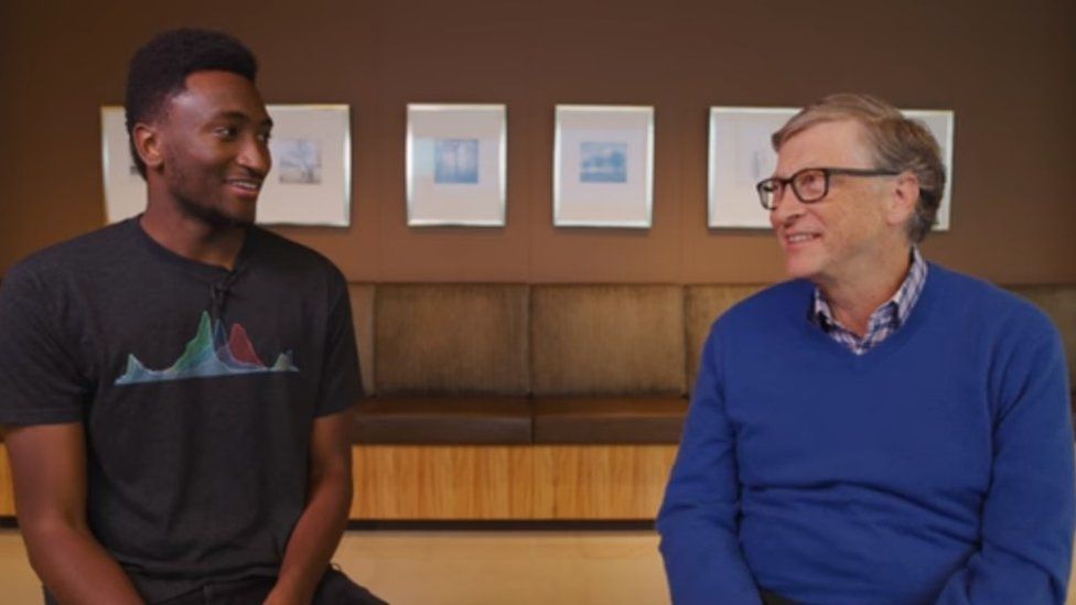 Marques Brownlee and Bill Gates