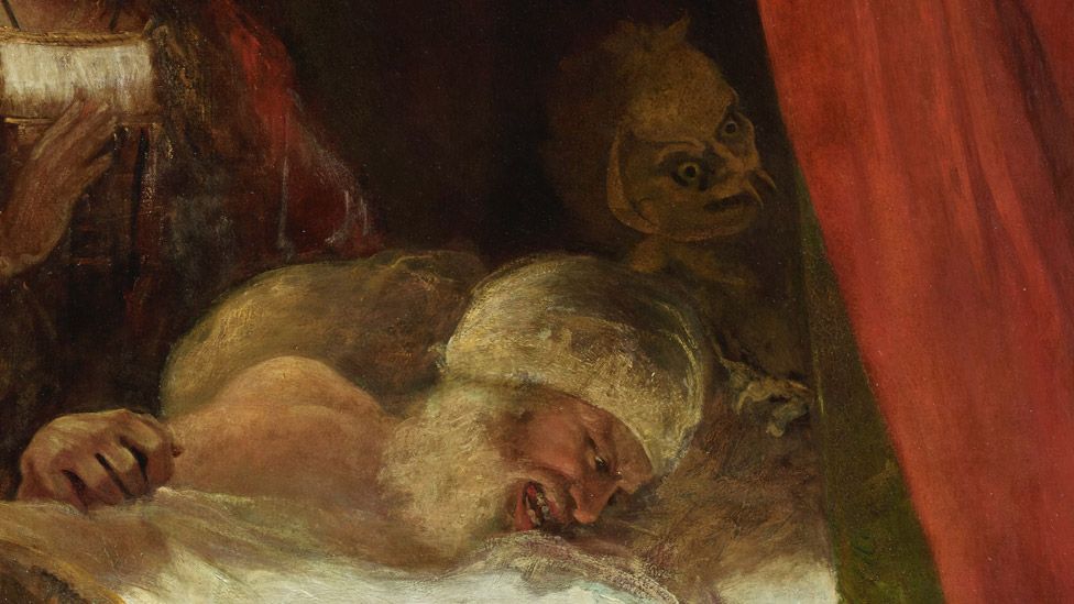 Detail of the Death of Cardinal Beaufort, by Sir Joshua Reynolds, 1789, following restoration