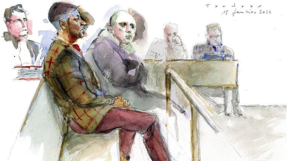 Court sketch of the brothers