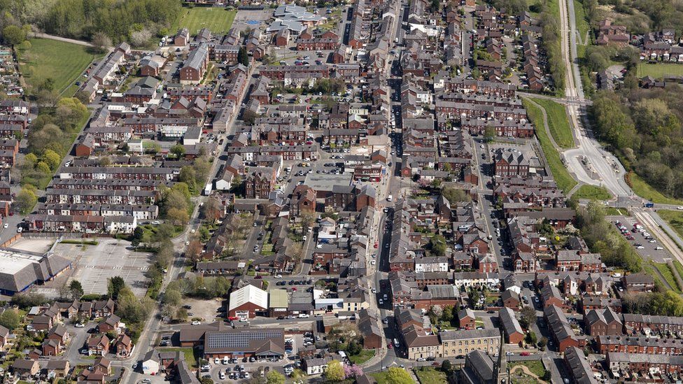 Aerial view of Wigan