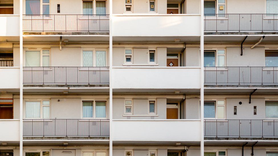 block of flats with balconies