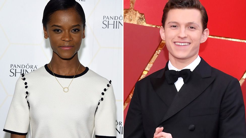 Letitia Wright and Tom Holland