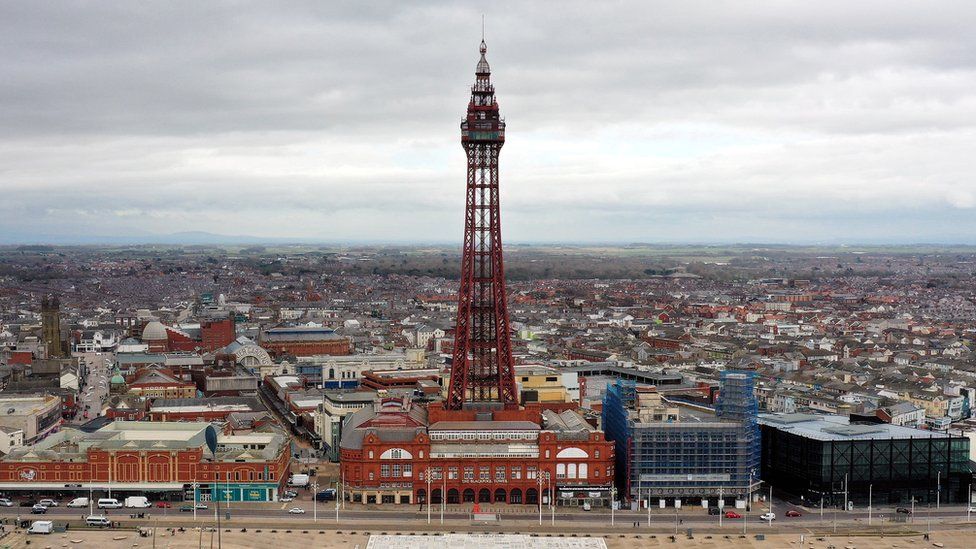 Blackpool Tower and seafront view