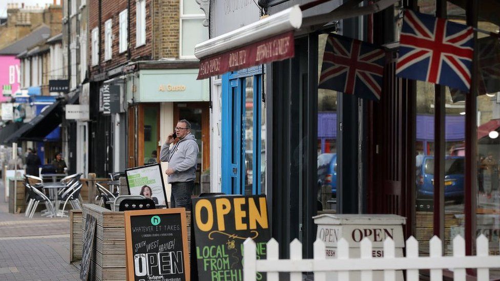 A general view of shops on Northcote Road, London