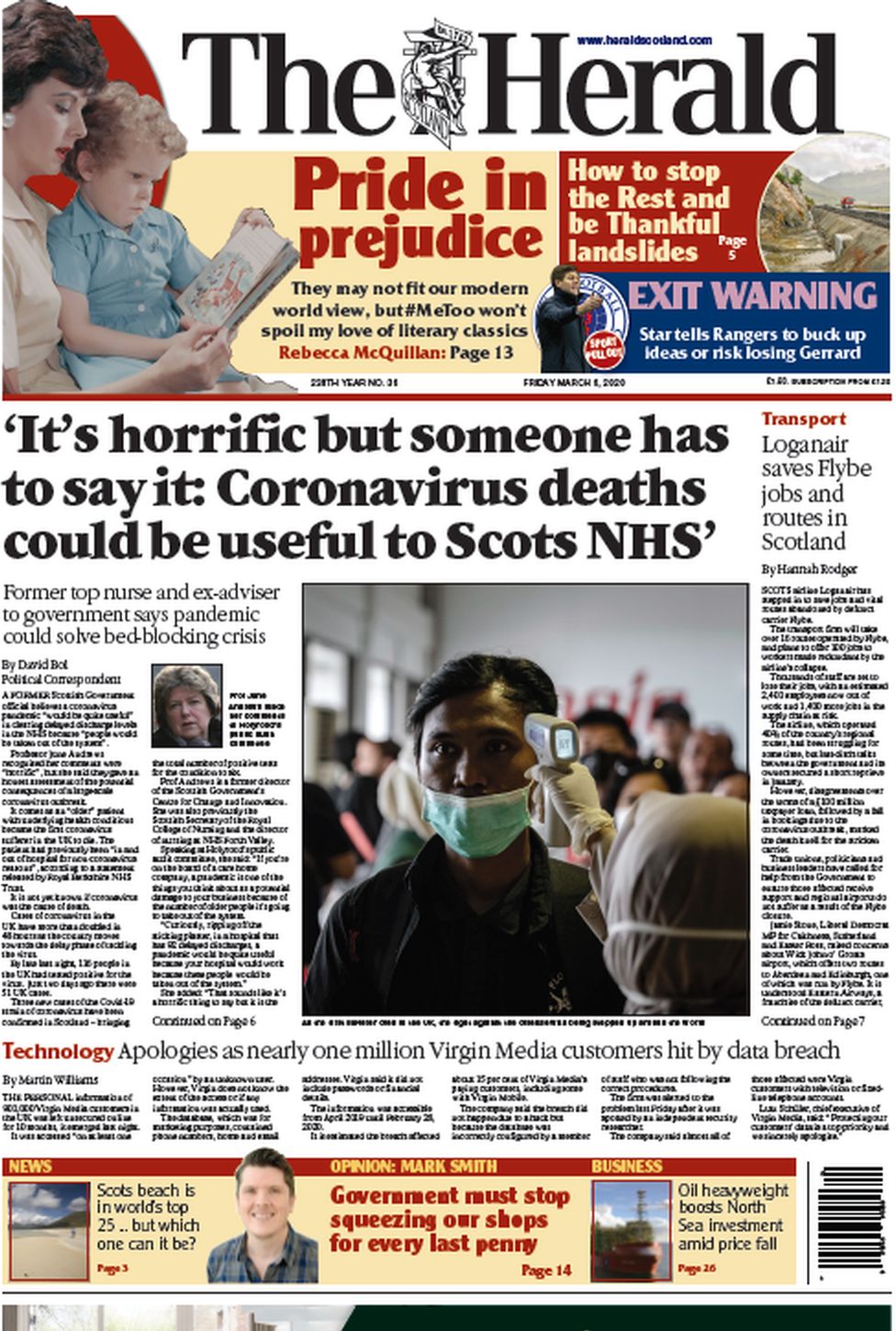 Scotland S Papers Coronavirus Deaths Could Be Useful For Scots Nhs c News
