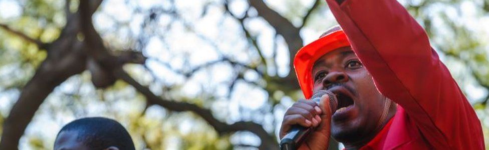 Nelson Chamisa address supporters in Zimbabwe