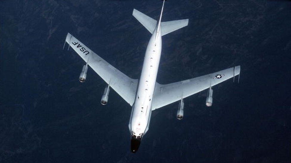 The US RC-135 reconnaissance plane