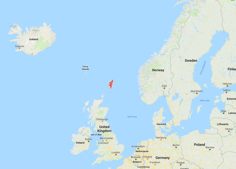 Shetland on a map