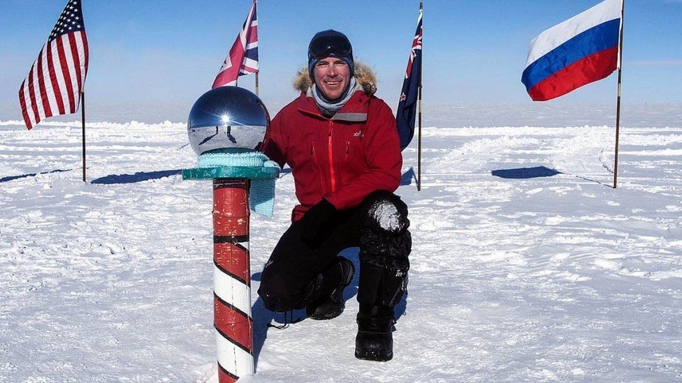 Zac Poulton at the South Pole