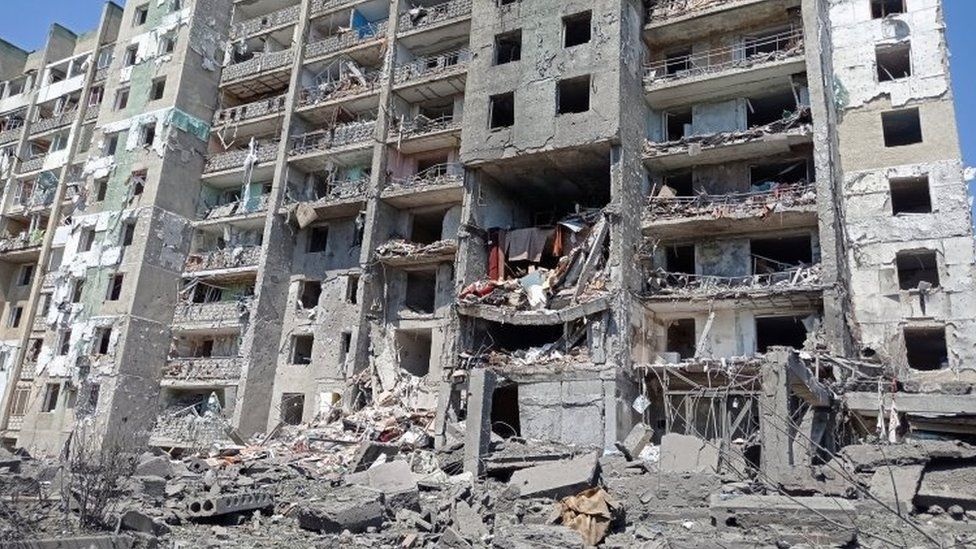 A destroyed building in the village of Serhiyivka, Odesa region, southern Ukraine. Photo: 1 July 2022