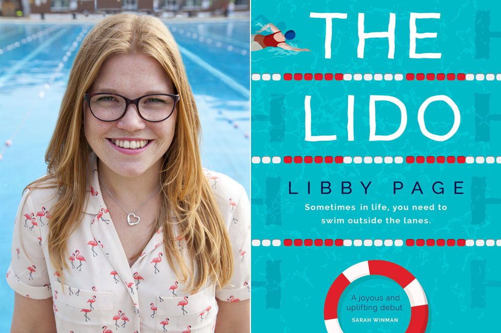 Author Libby Page and the cover of The Lido
