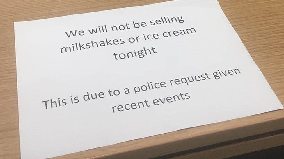 Milkshake ban notice