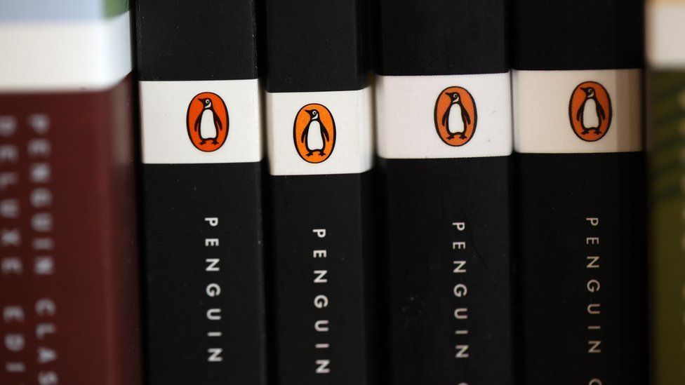 Penguin book spines.
