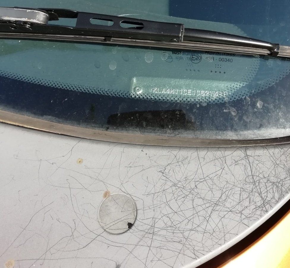 Car damaged by crows in Littleover, Derby