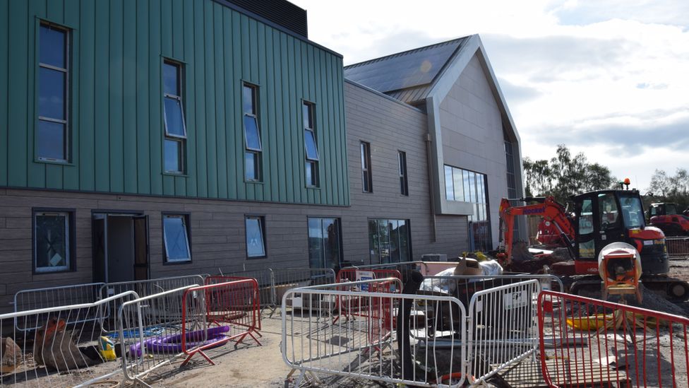 The completed front of the Forest of Dean Community Hospital
