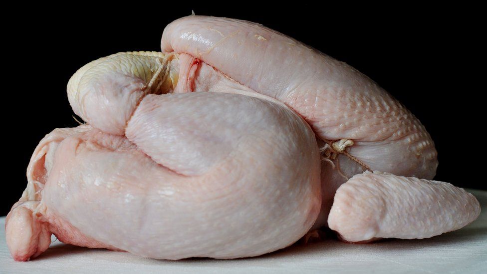 A raw chicken